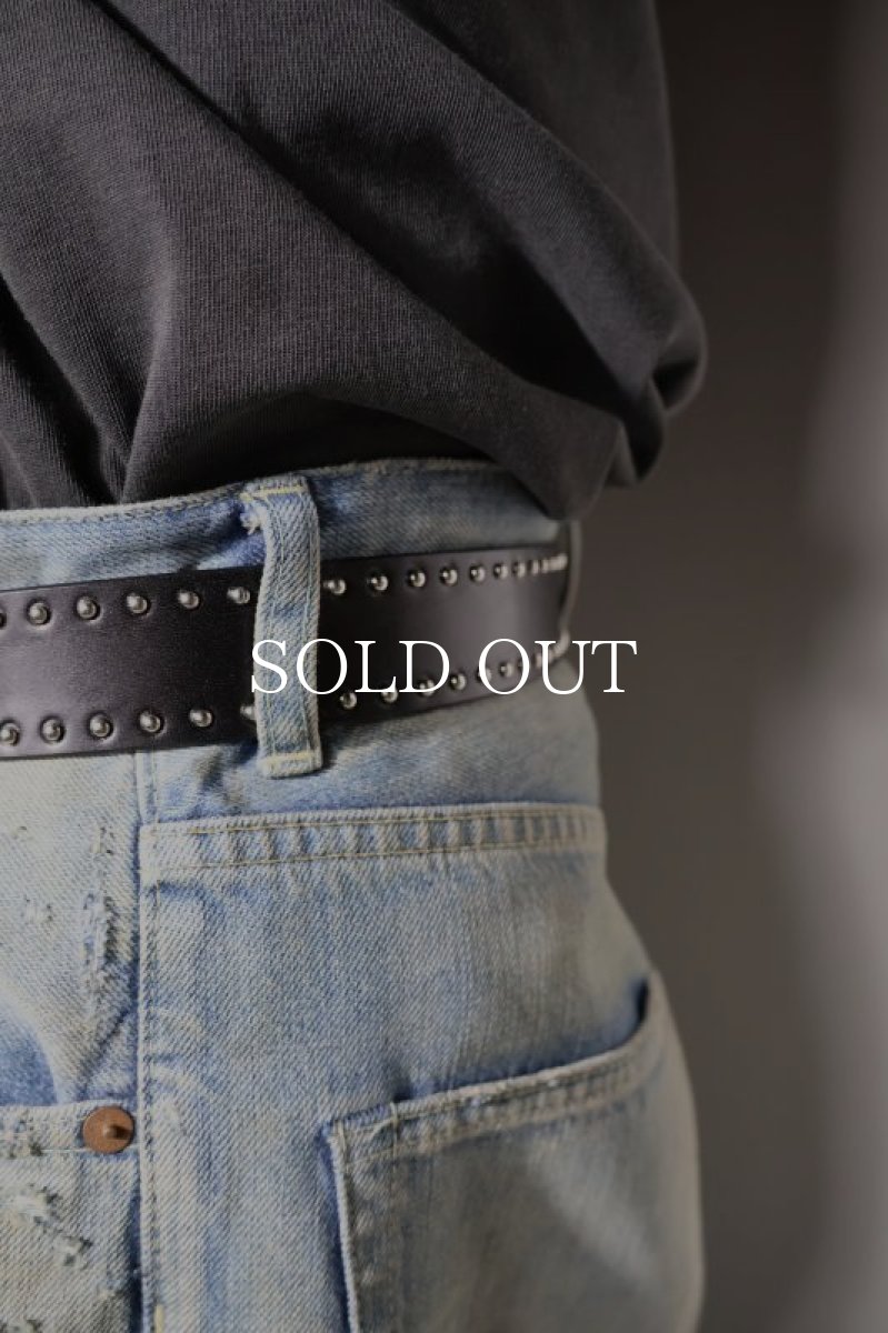 画像7: MINEDENIM  Double Studs Leather Belt (7)