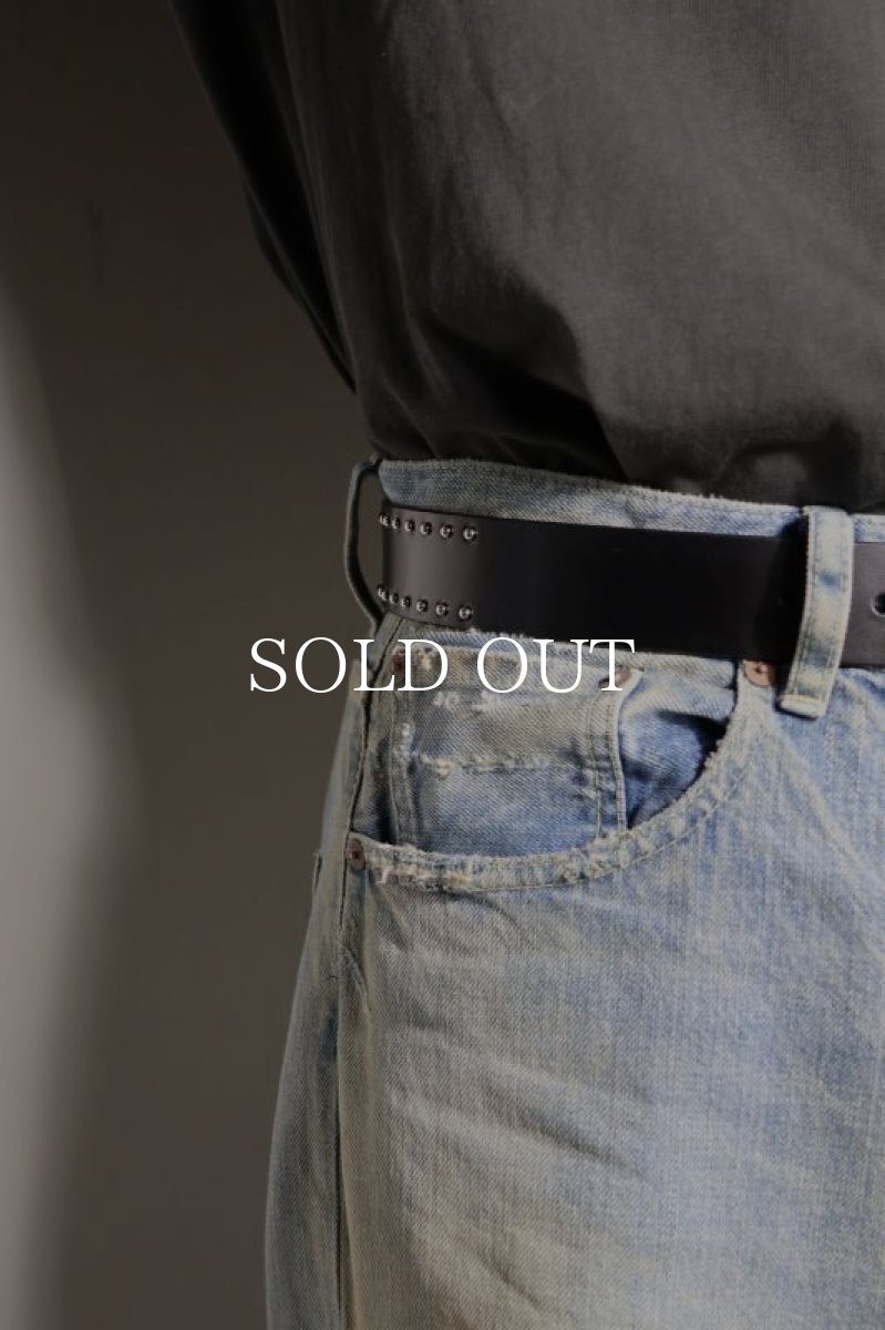 画像6: MINEDENIM  Double Studs Leather Belt (6)