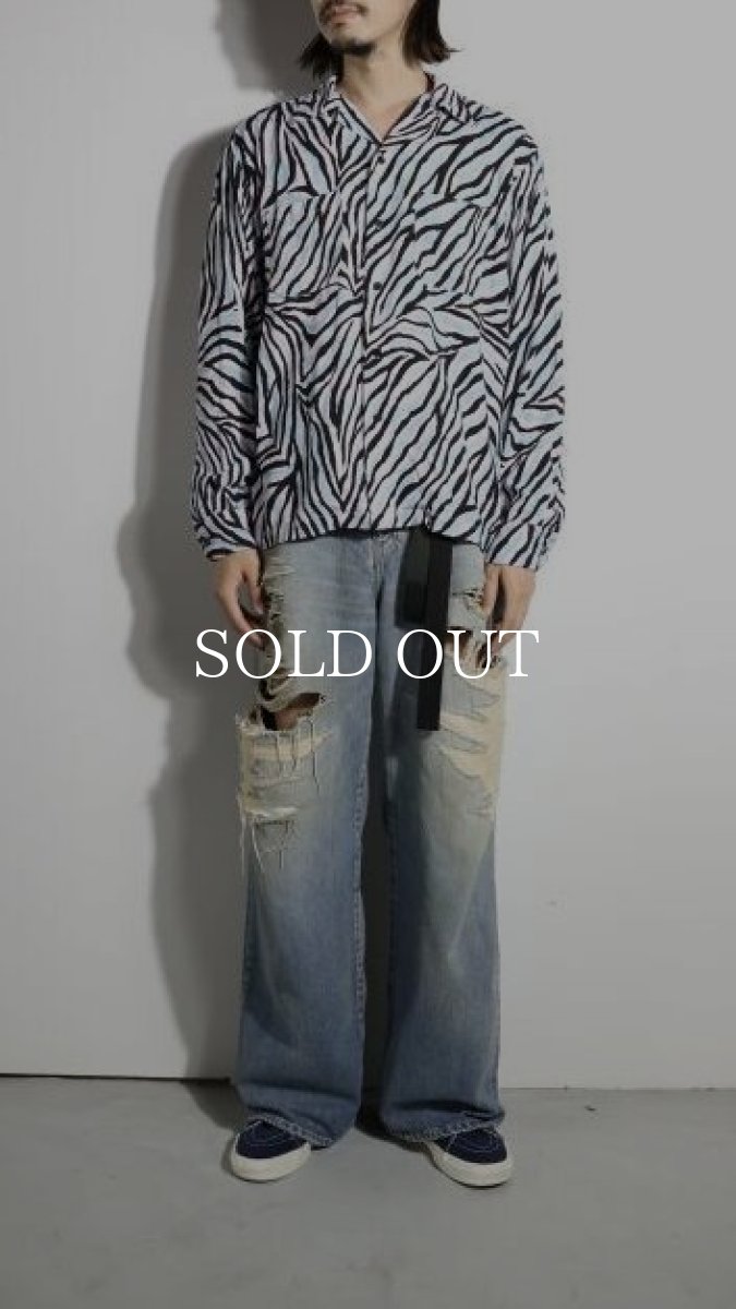 画像14: MINEDENIM  R.Zebracamo Open Collar L/S SH (14)