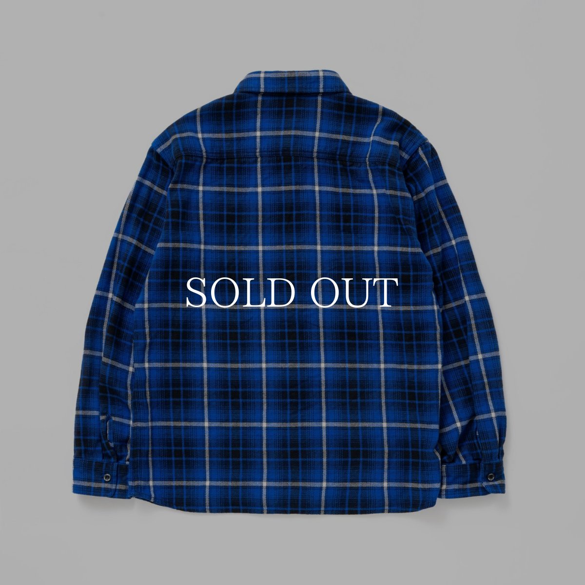 画像2: RATS  COTTON FLANNEL BLUE CHECK SHIRT (2)
