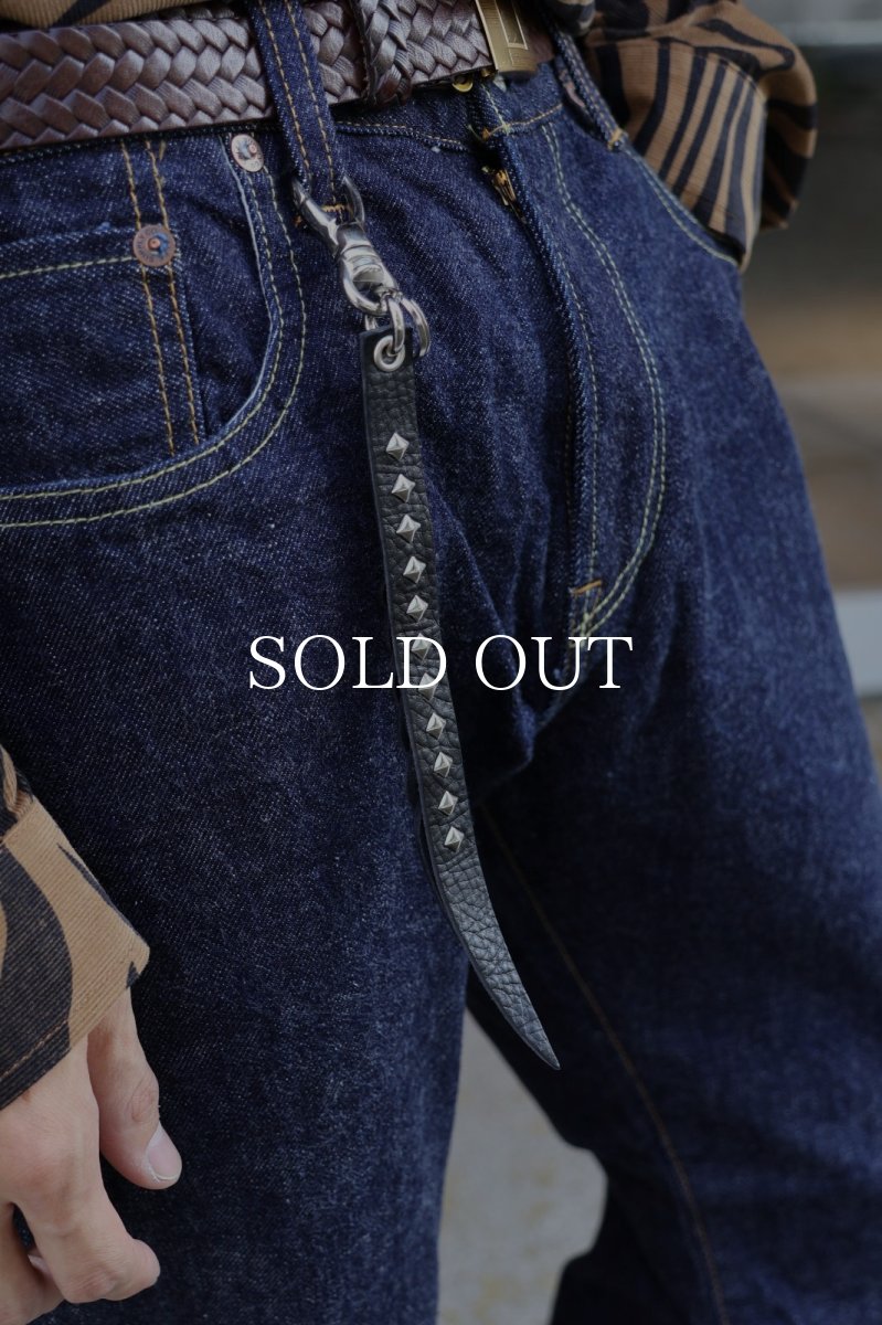 画像6: CALEE  STUDS & KNITTING LEATHER SHORT KEY RING (6)