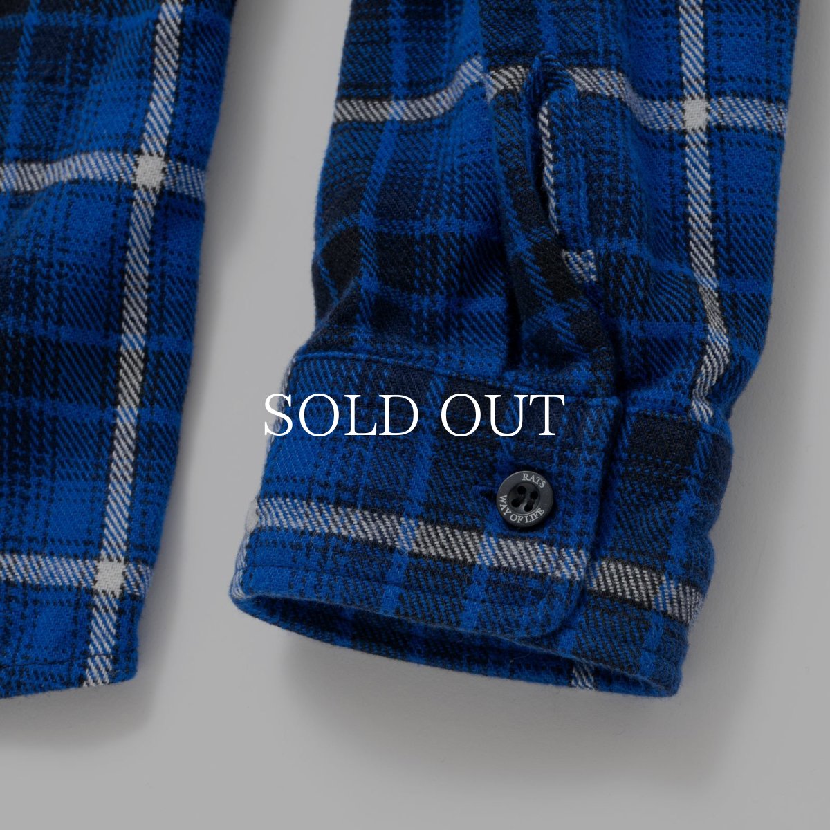 画像7: RATS  COTTON FLANNEL BLUE CHECK SHIRT (7)