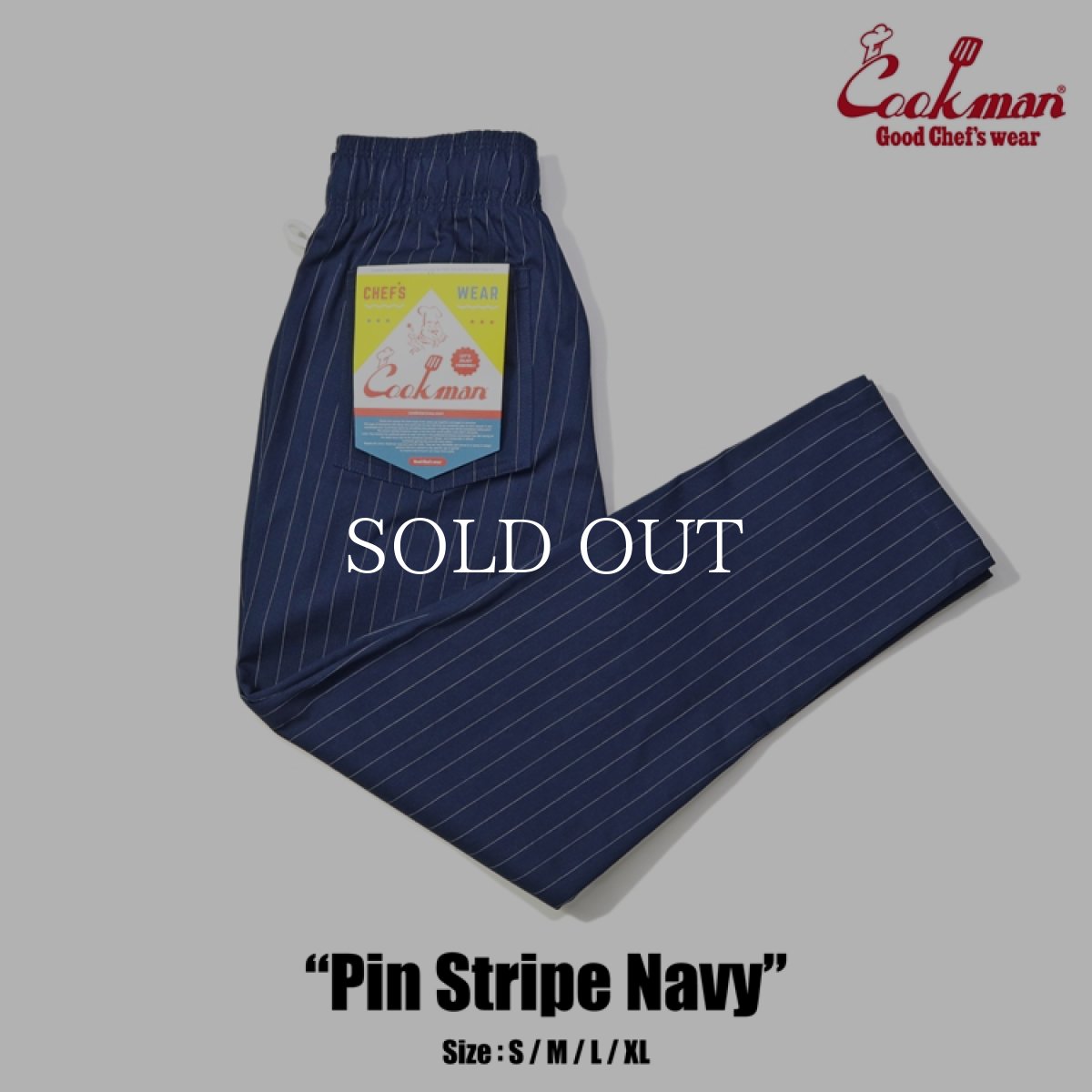 画像1: COOKMAN  Chef Pants Pin Stripe Navy (1)