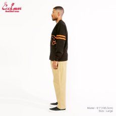 画像8: COOKMAN  カーディガン Knitted Cardigan Letterman Black (8)