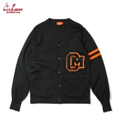 画像1: COOKMAN  カーディガン Knitted Cardigan Letterman Black (1)