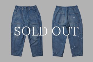 パンツ LIBERAIDERS STAMPED DENIM SARROUEL PANTS CLINK｜LIBERAIDERS STAMPED DENIM SARROUEL PANTS (DARK BLUE