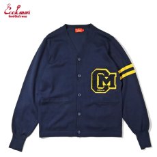 画像1: COOKMAN  カーディガン Knitted Cardigan Letterman Navy (1)