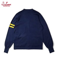 画像2: COOKMAN  カーディガン Knitted Cardigan Letterman Navy (2)
