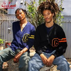 画像18: COOKMAN  カーディガン Knitted Cardigan Letterman Black (18)
