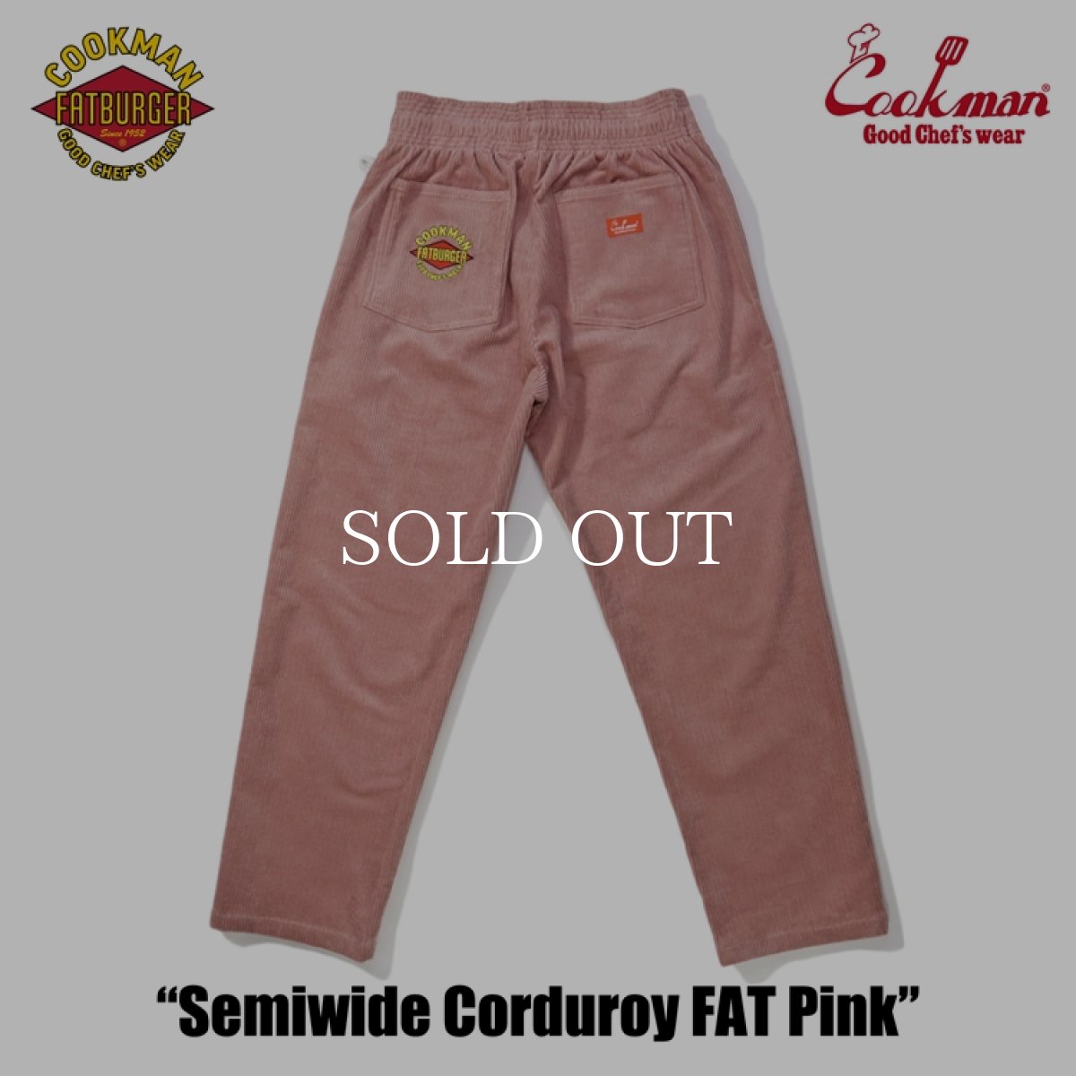 画像4: COOKMAN  Chef Pants Semiwide Corduroy FAT Pink (4)