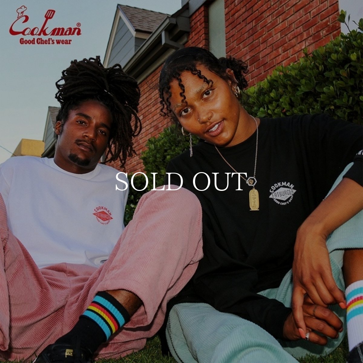 画像6: COOKMAN  Rib Crew Socks FAT Logo White (6)