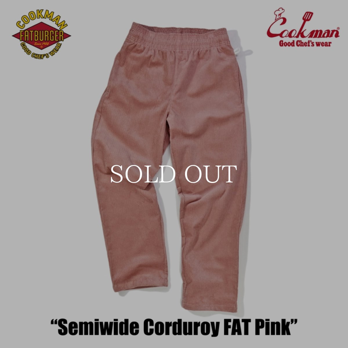 画像5: COOKMAN  Chef Pants Semiwide Corduroy FAT Pink (5)