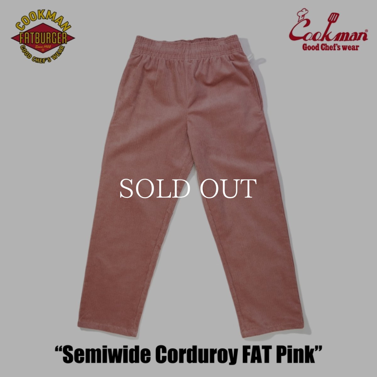 画像3: COOKMAN  Chef Pants Semiwide Corduroy FAT Pink (3)