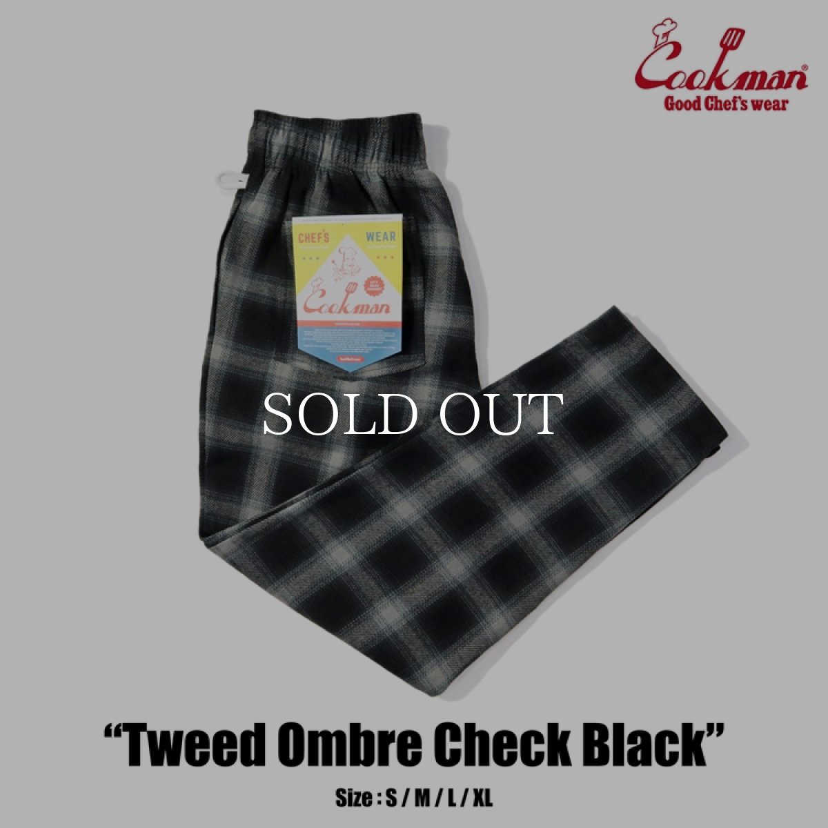 画像1: COOKMAN  Chef Pants Tweed Ombre Check Black (1)
