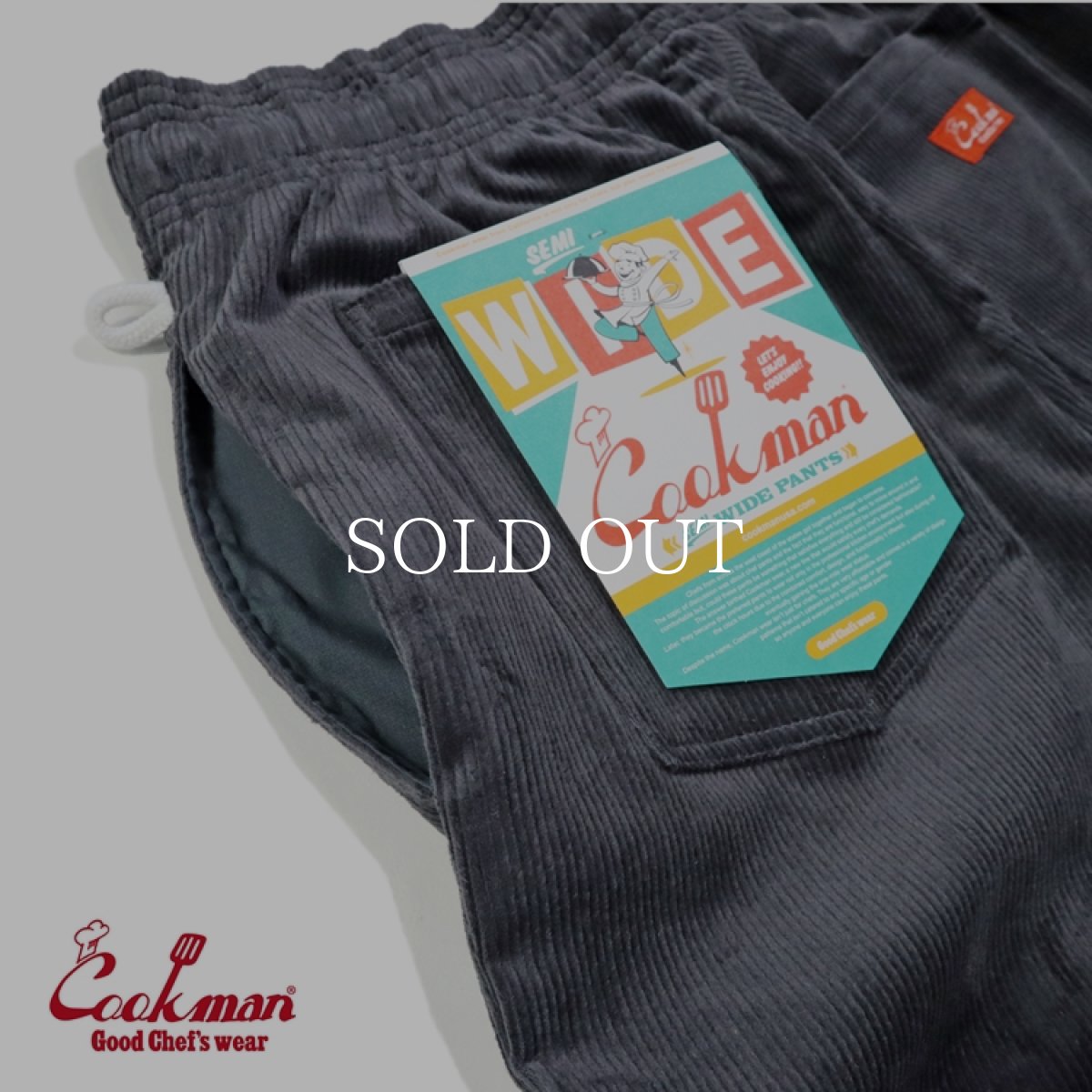 画像9: COOKMAN  Chef Pants Semiwide Corduroy Charcoal (9)