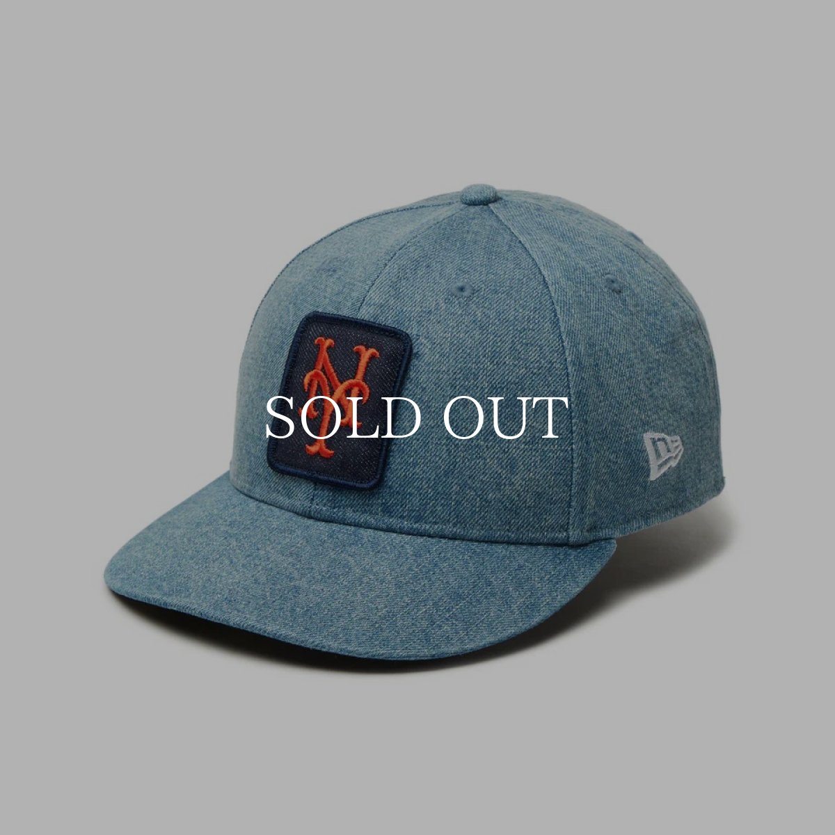 画像1: NEW ERA  LP 59FIFTY MLB Denim Wappen ニューヨーク・メッツ ウォッシュドデニム (1)