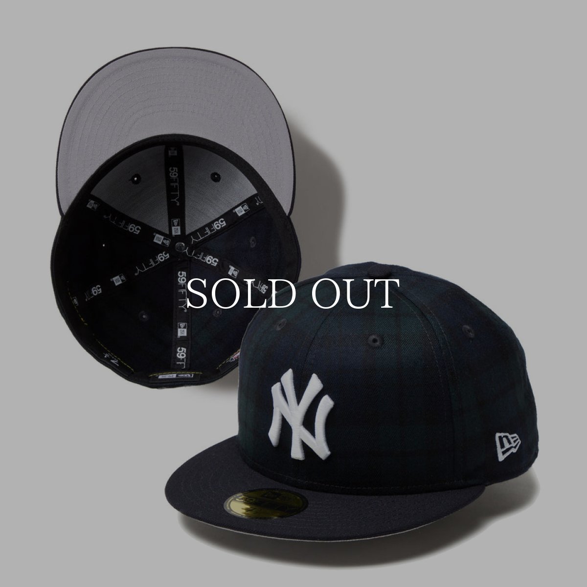 画像1: NEW ERA  59FIFTY Powered by GORO NAKATSUGAWA（min-nano）ニューヨーク・ヤンキース ブラックウォッチ ネイビーバイザー (1)