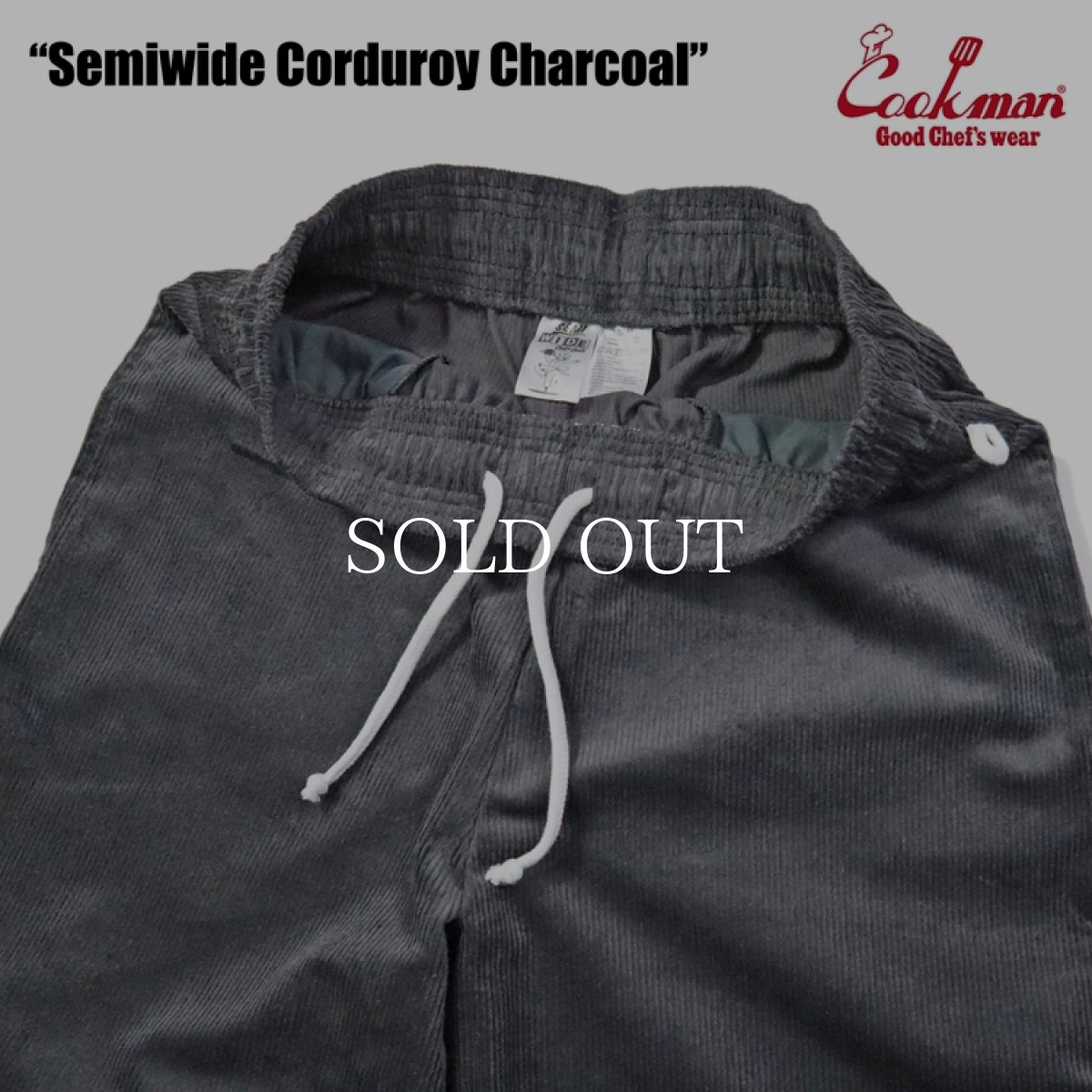 画像7: COOKMAN  Chef Pants Semiwide Corduroy Charcoal (7)