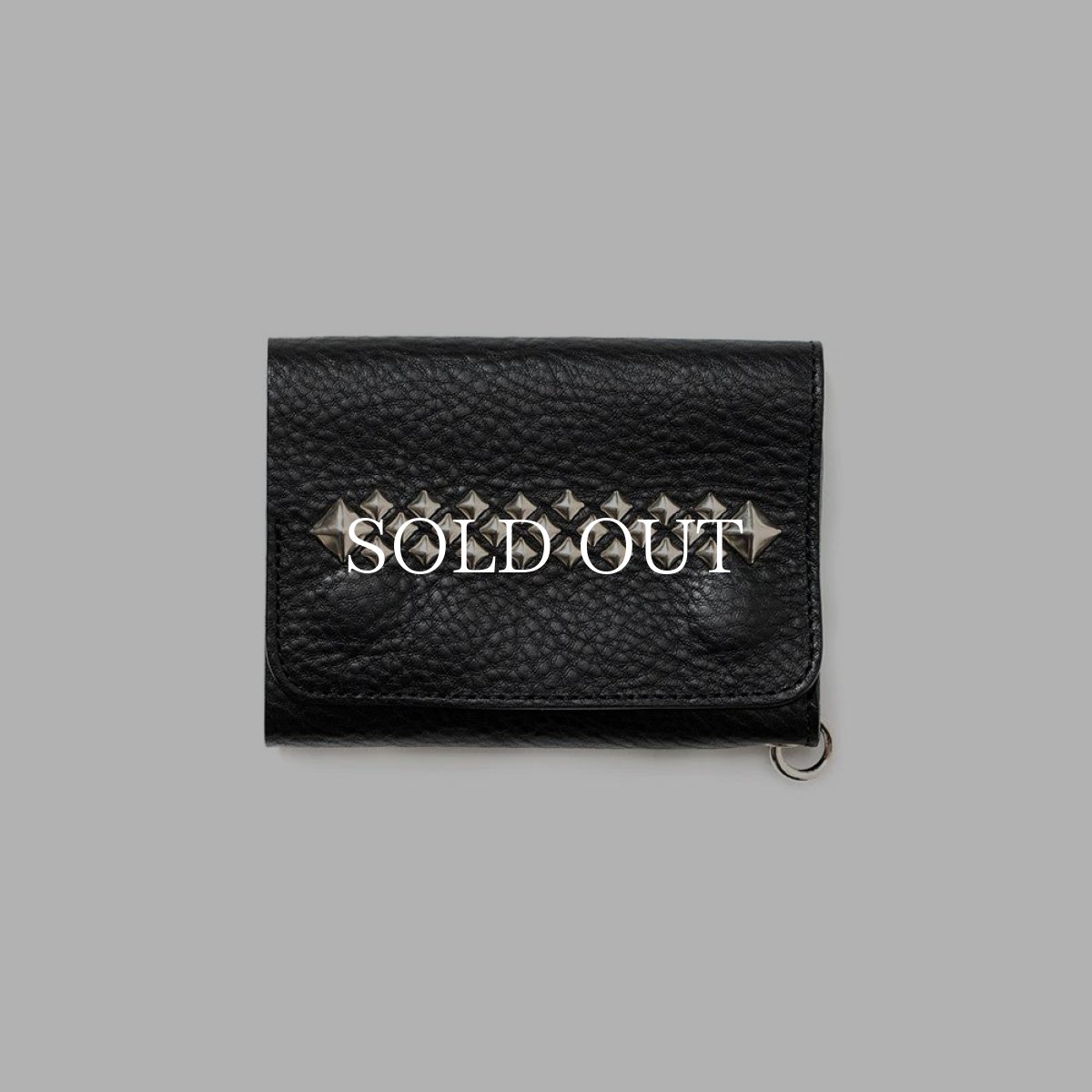画像1: CALEE  STUDS LEATHER FLAP HALF WALLET (1)