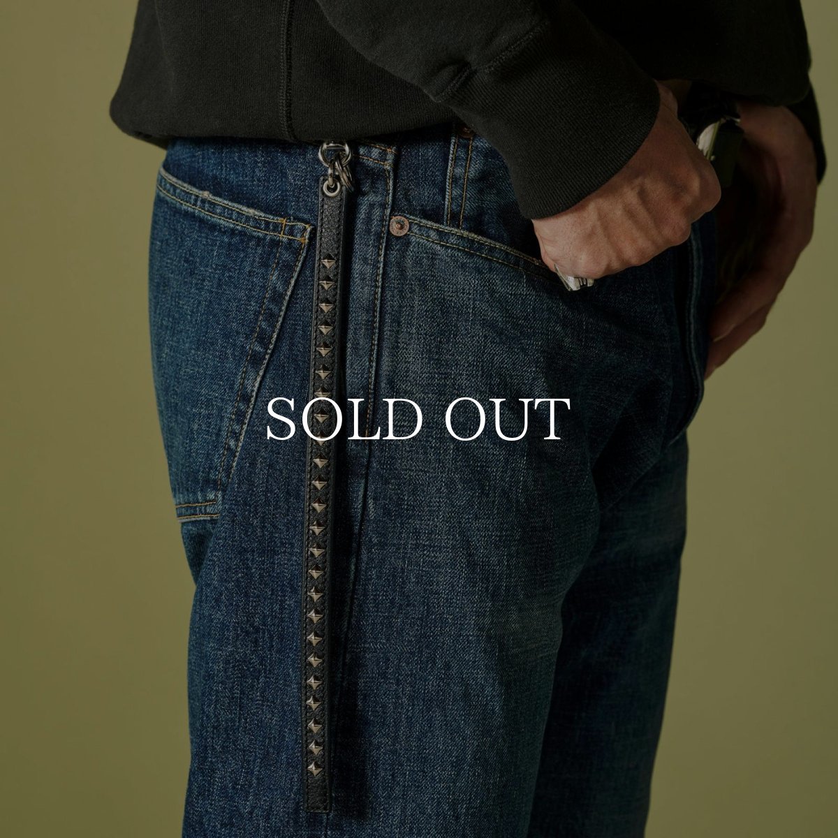 画像6: CALEE  STUDS LEATHER LONG KEY RING (6)