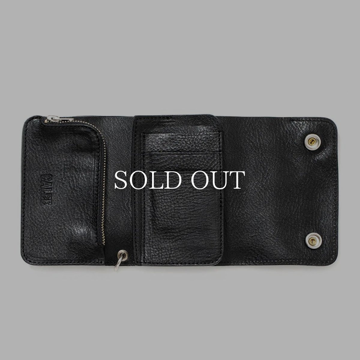 画像5: CALEE  STUDS LEATHER FLAP HALF WALLET (5)