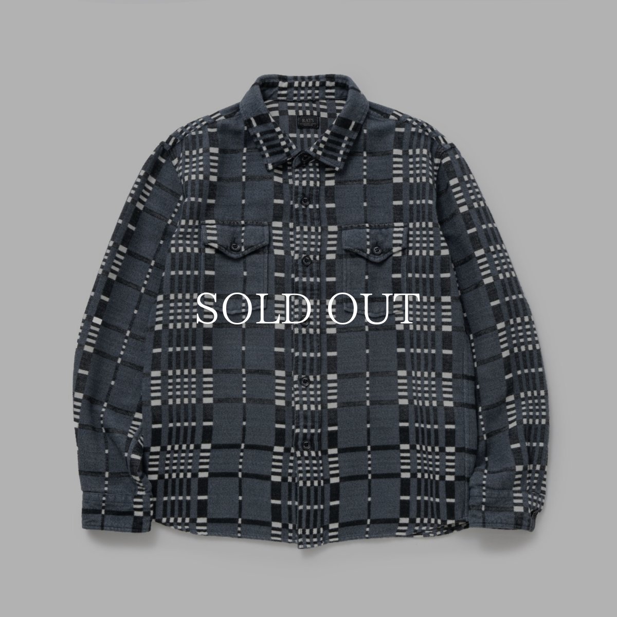 画像1: RATS  CR FLANNEL GRAY CHECK SHIRT (1)