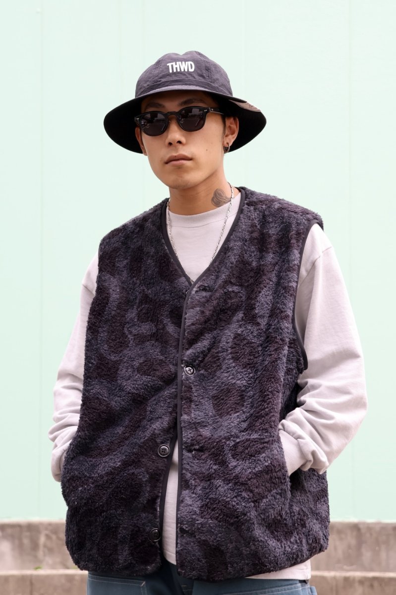 画像7: CALEE  NYLON RIP FLEECE WAIST COAT <SNAKE PATTERN> (7)