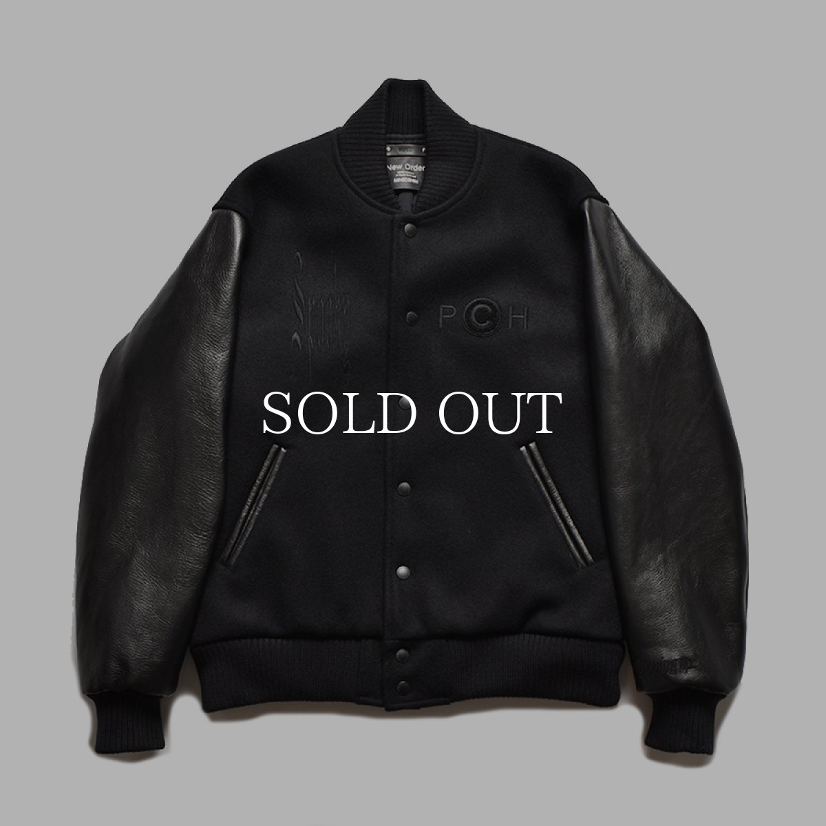 画像1: MINEDENIM  New Order "Republic" Wool Melton & Leather Varsity JKT (1)