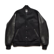 画像1: MINEDENIM  New Order "Republic" Wool Melton & Leather Varsity JKT (1)