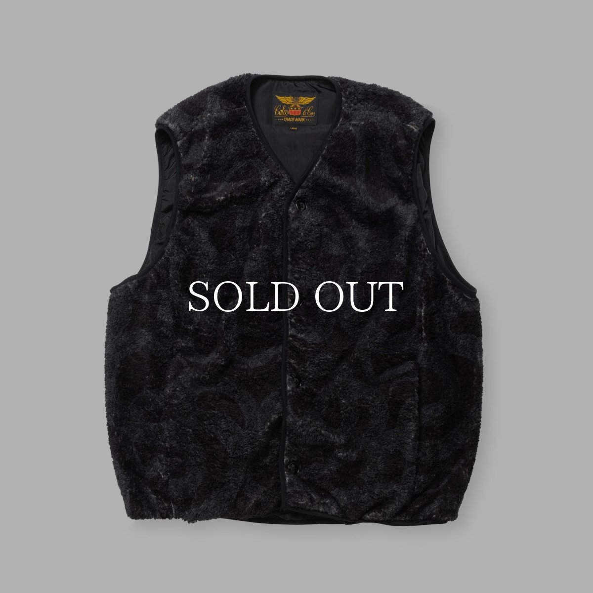 画像1: CALEE  NYLON RIP FLEECE WAIST COAT ＜SNAKE PATTERN＞ (1)