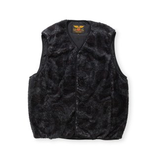 23AW【新品】☆CALEE　キャリー：ナイロンリップ　フリースベスト　ブラック CALEE NYLON RIP FLEECE WAIST COAT ＜SNAKE PATTERN＞ CL