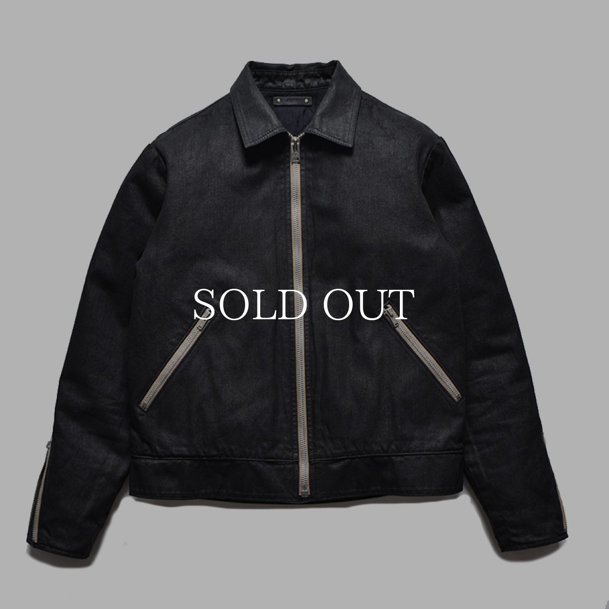 画像1: MINEDENIM  Black Coating Denim Riders JKT (1)