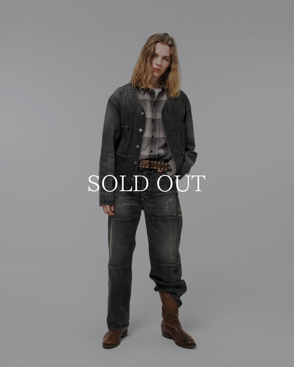 画像3: BOW WOW  30S BLACK DENIM PANTS REPAIRED (3)