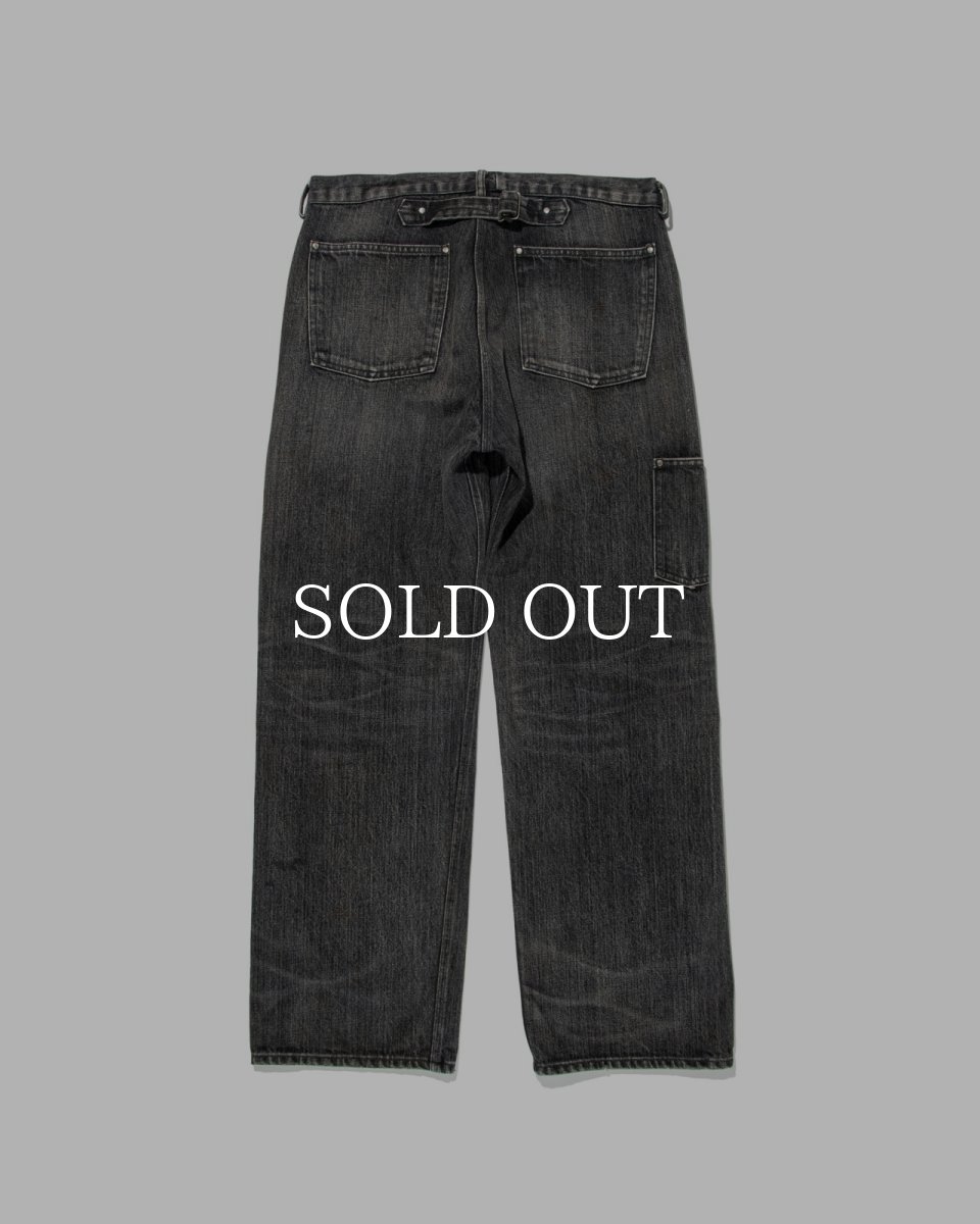 画像2: BOW WOW  30S BLACK DENIM PANTS REPAIRED (2)