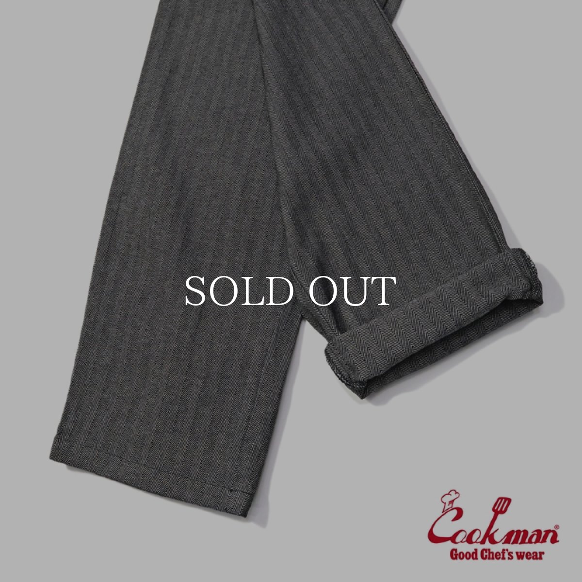 画像11: COOKMAN  シェフパンツ Chef Pants Semiwide Herringbone Denim Light Black (11)