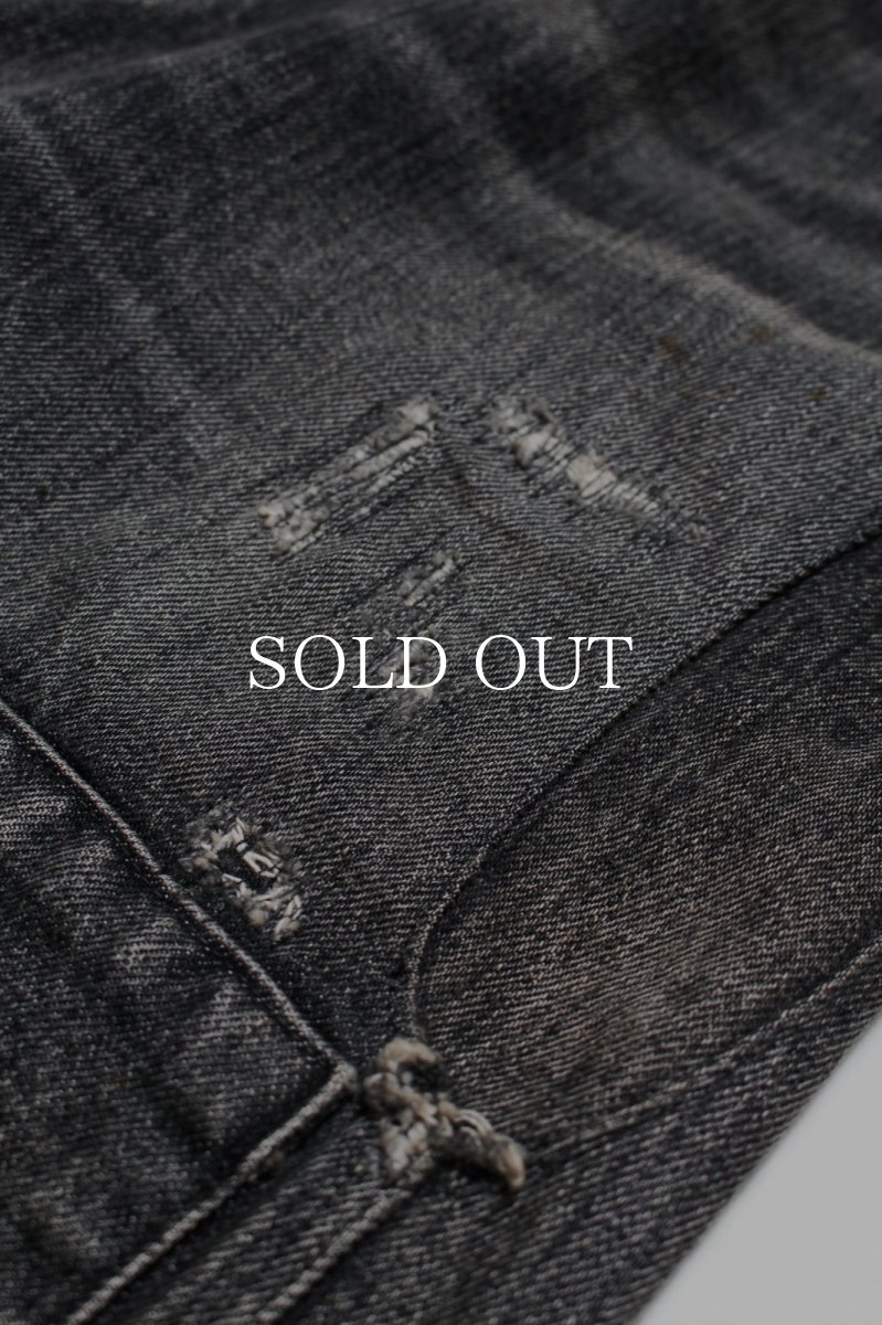 画像16: BOW WOW  30S BLACK DENIM PANTS REPAIRED (16)