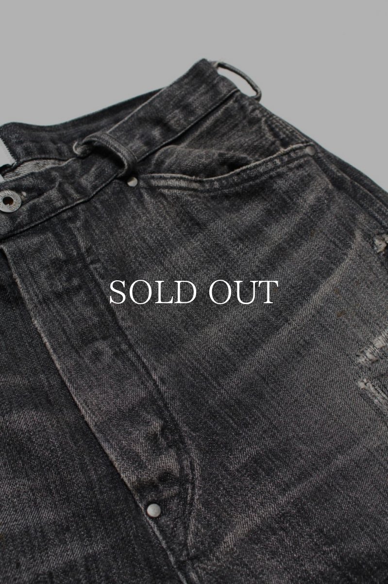 画像12: BOW WOW  30S BLACK DENIM PANTS REPAIRED (12)