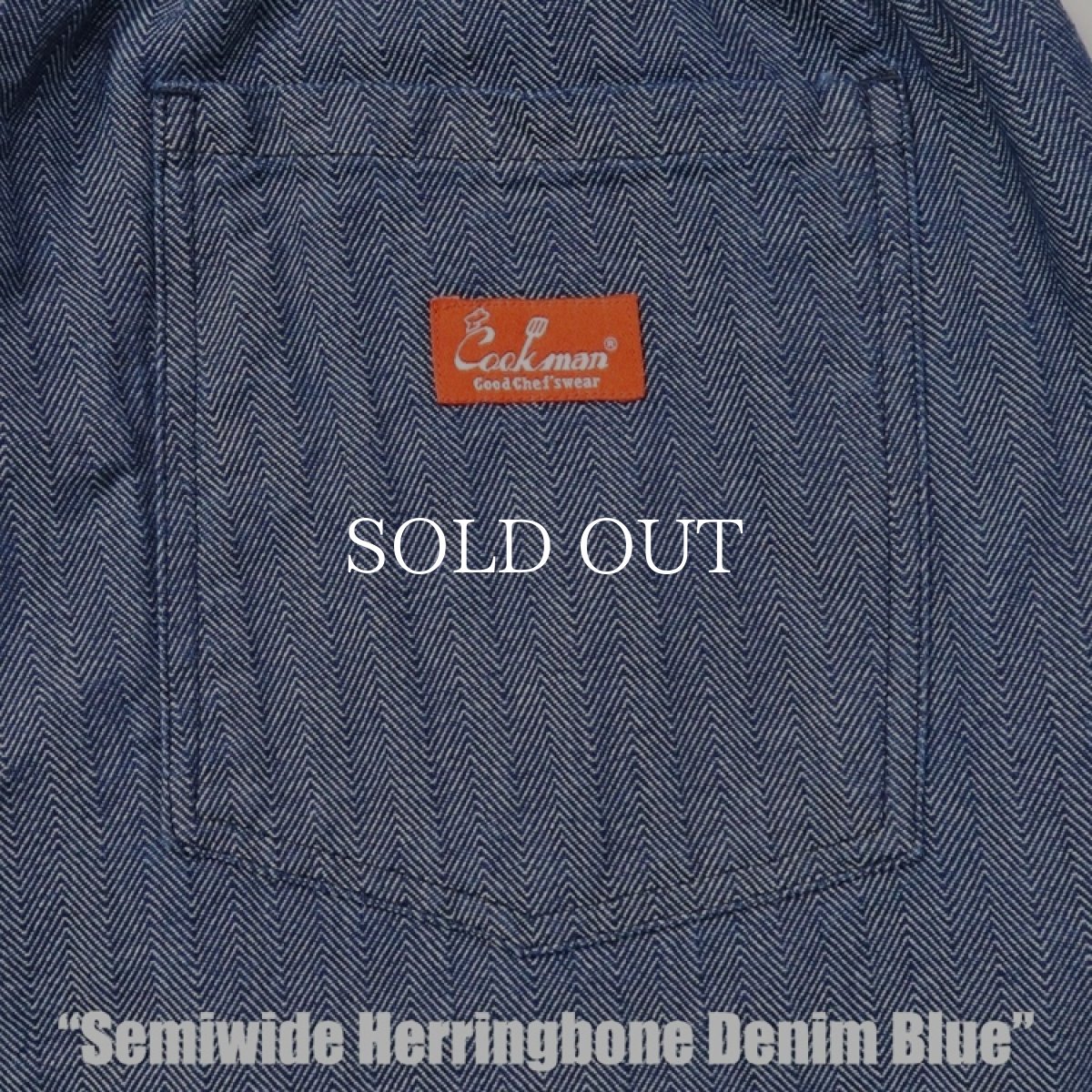 画像10: COOKMAN  シェフパンツ Chef Pants Semiwide Herringbone Denim Blue (10)