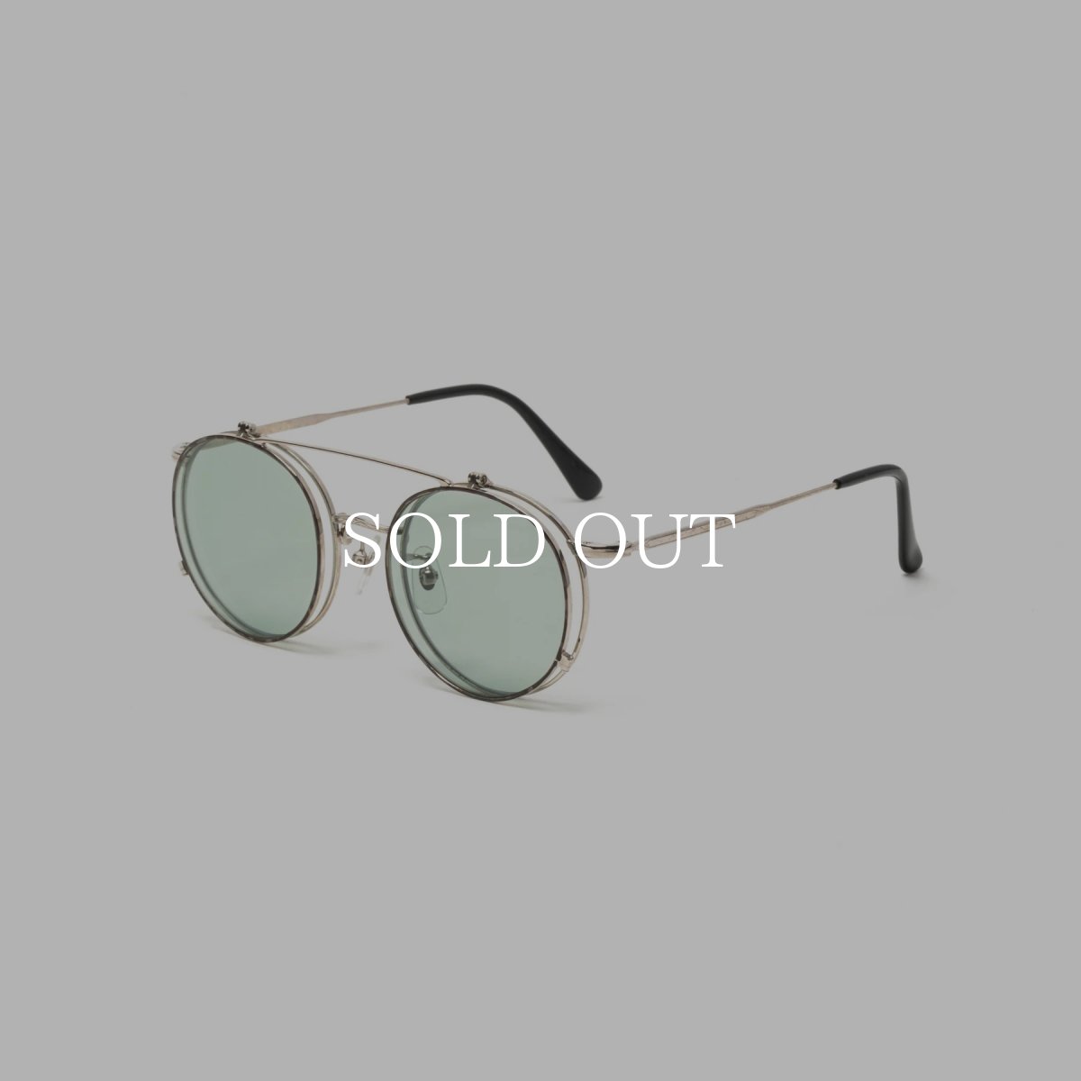 画像2: CALEE  FLIP UP TYPE CIRCLE METAL GLASSES (2)