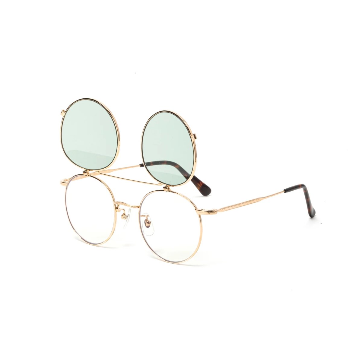 画像6: CALEE  FLIP UP TYPE CIRCLE METAL GLASSES (6)