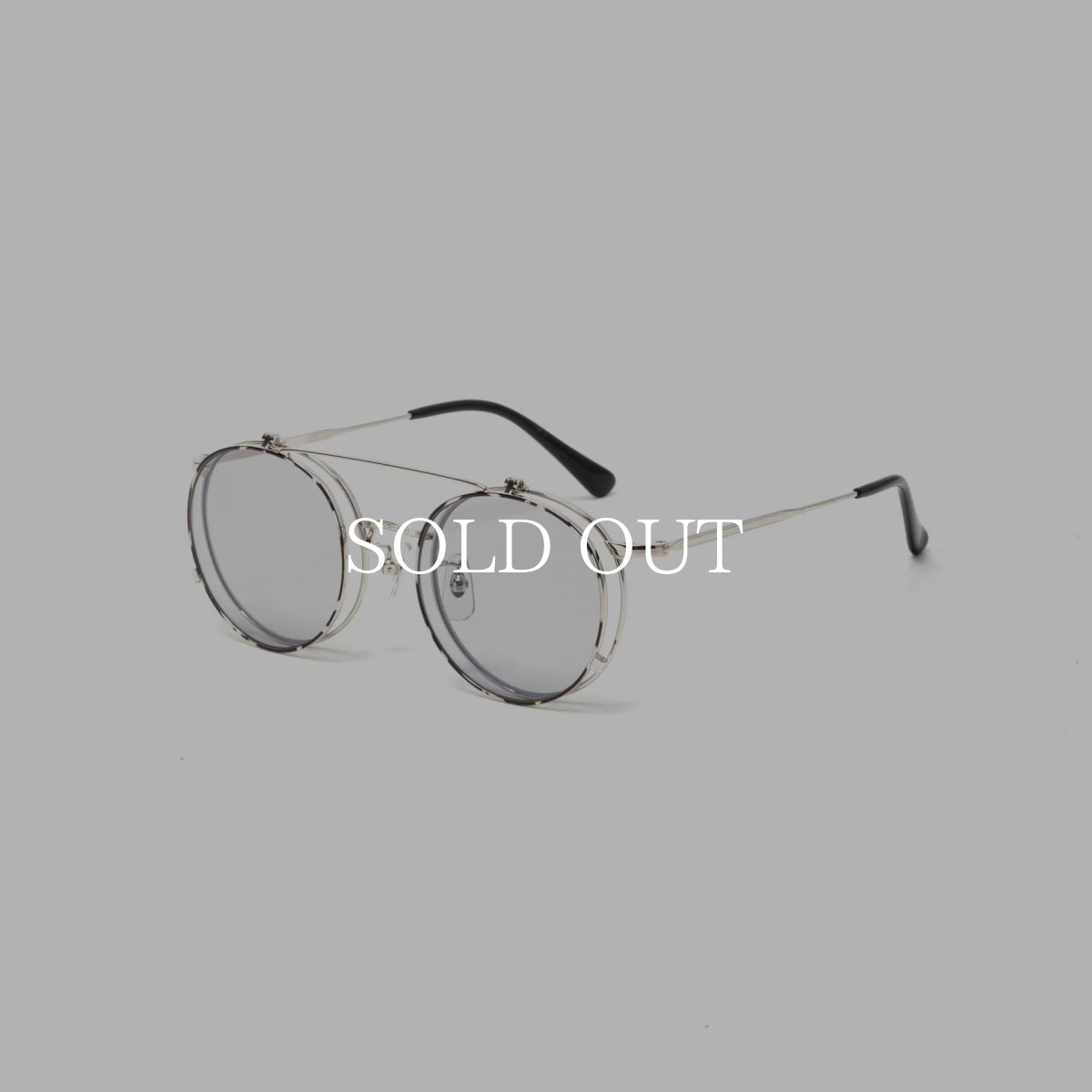 画像1: CALEE  FLIP UP TYPE CIRCLE METAL GLASSES (1)