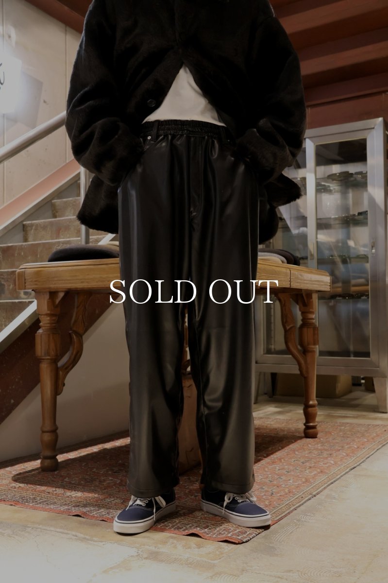 画像3: COOTIE   Faux Leather 5 Pocket Wide Easy Pants (3)