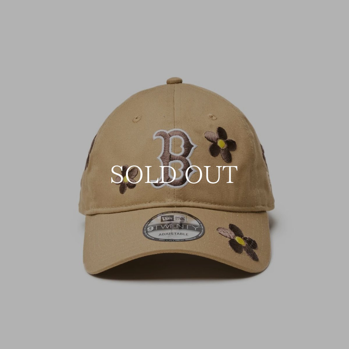 画像2: NEW ERA  9TWENTY MLB Flower Embroidery ボストン・レッドソックス カーキ (2)