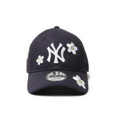 画像2: NEW ERA  9TWENTY MLB Flower Embroidery ニューヨーク・ヤンキース ネイビー (2)