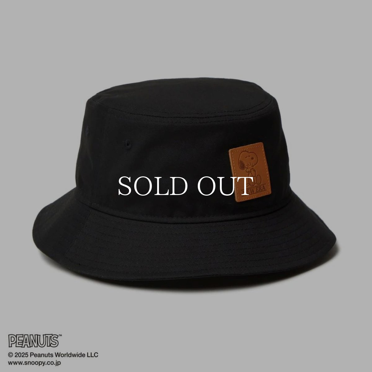 画像3: NEW ERA  バケット01 PEANUTS ピーナッツ レザーパッチ ブラック (3)