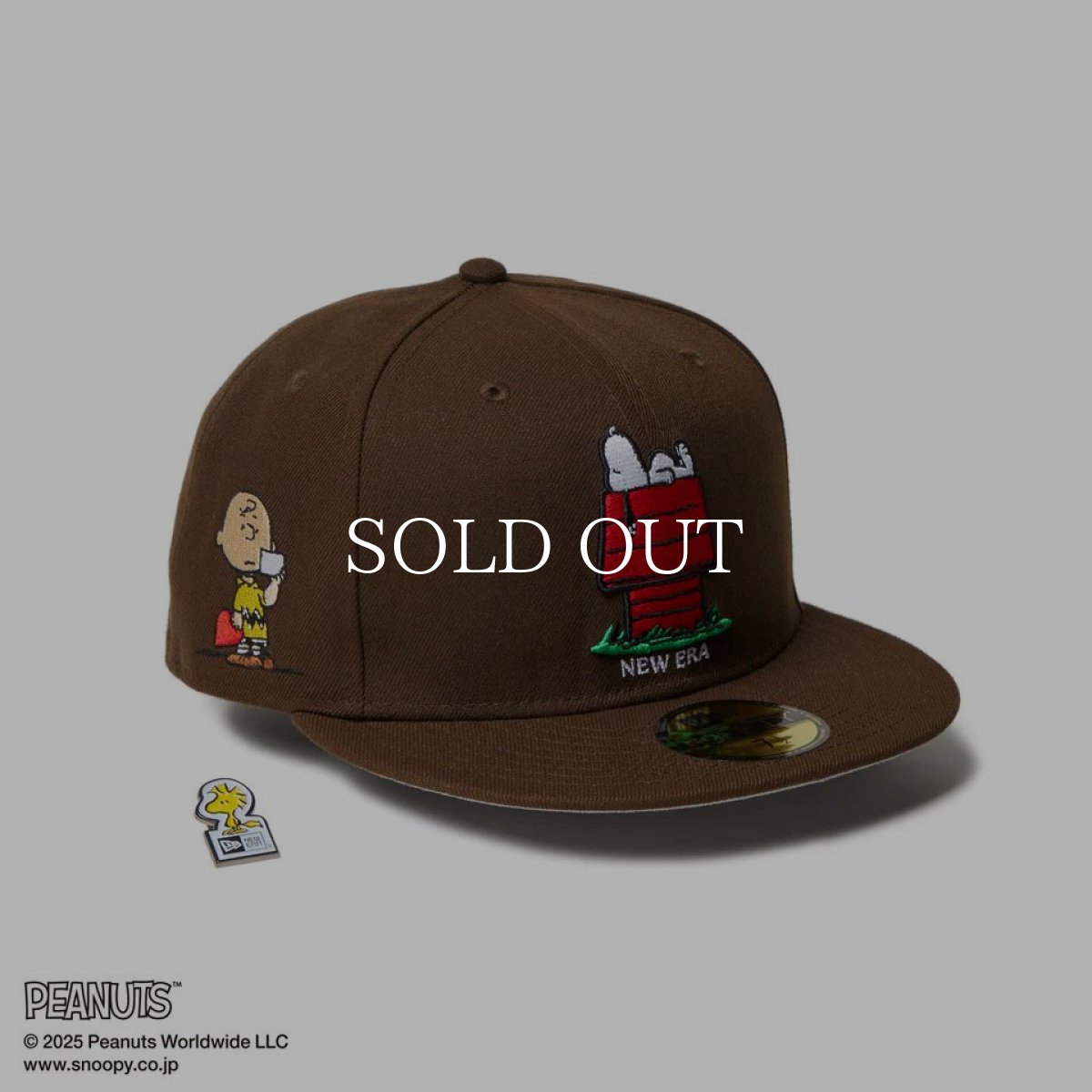 画像1: NEW ERA  59FIFTY PEANUTS ピーナッツ スヌーピー ウッドストック ピンズ ウォルナット (1)