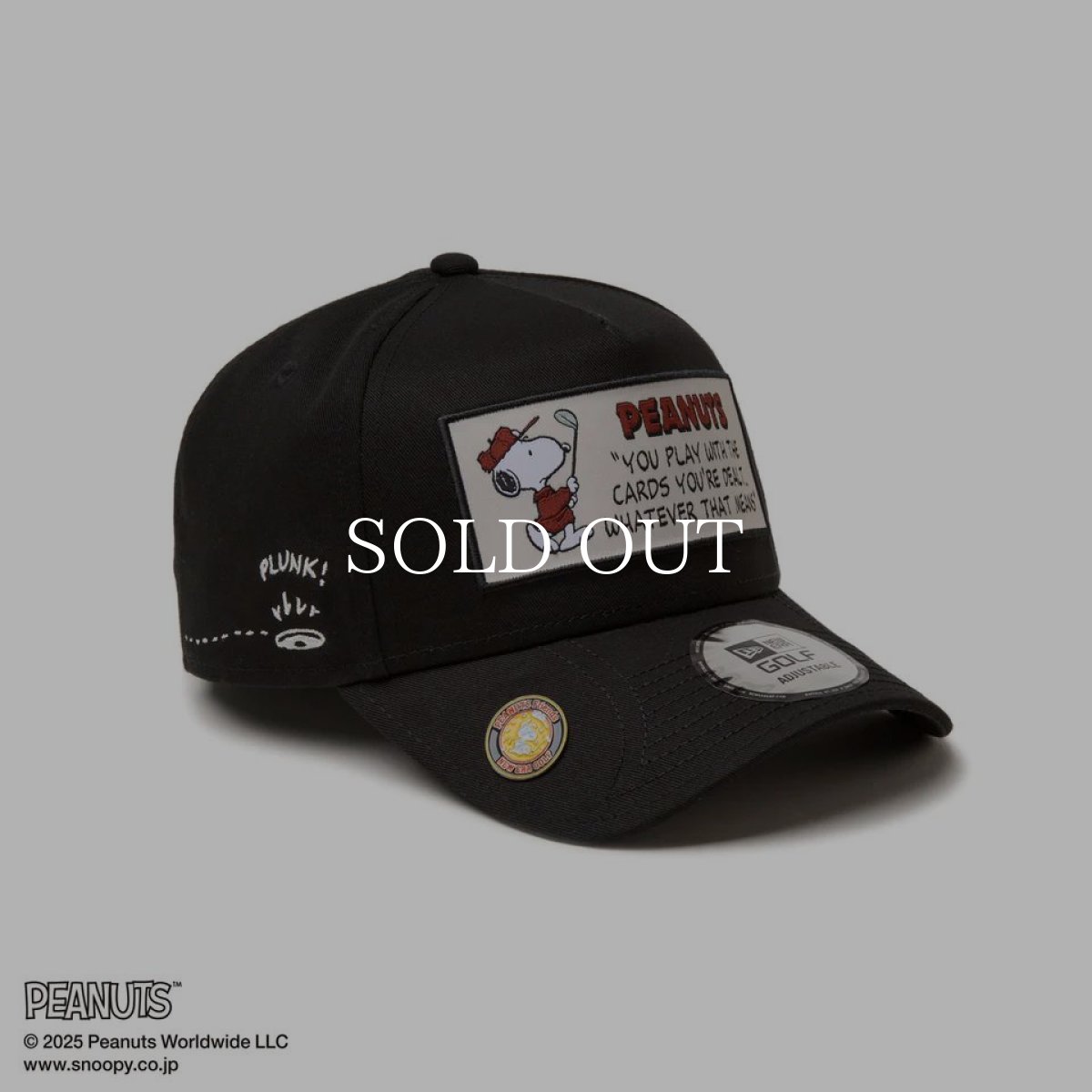 画像2: NEW ERA  【ゴルフ】 9FORTY A-Frame On Par PEANUTS ピーナッツ フロントパッチ ブラック (2)