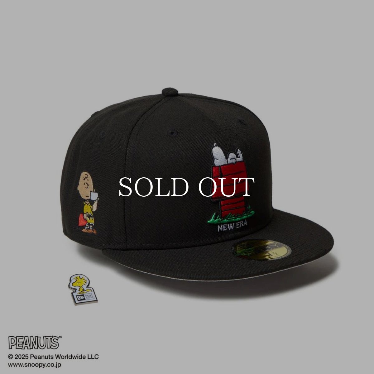 画像1: NEW ERA  59FIFTY PEANUTS ピーナッツ スヌーピー ウッドストック ピンズ ブラック (1)