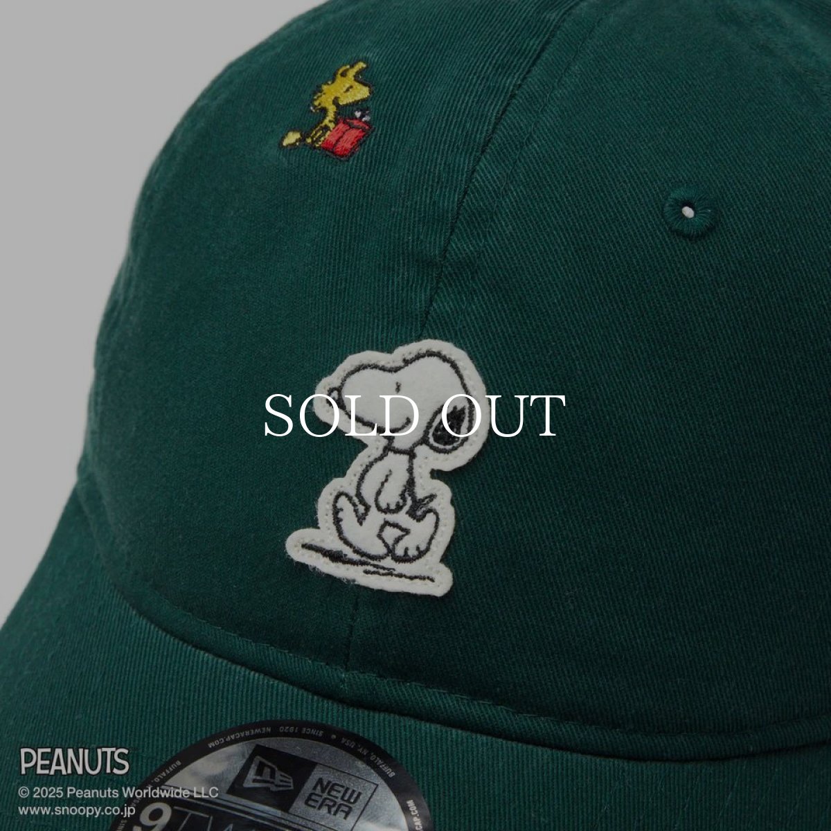 画像2: NEW ERA  9TWENTY PEANUTS ピーナッツ スヌーピー ウッドストック フェルトパッチ ダークグリーン (2)