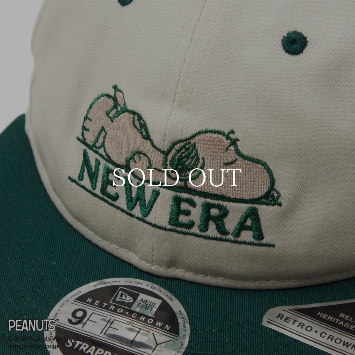 画像2: NEW ERA  RC 9FIFTY PEANUTS ピーナッツ スヌーピー ストーン ダークグリーンバイザー (2)